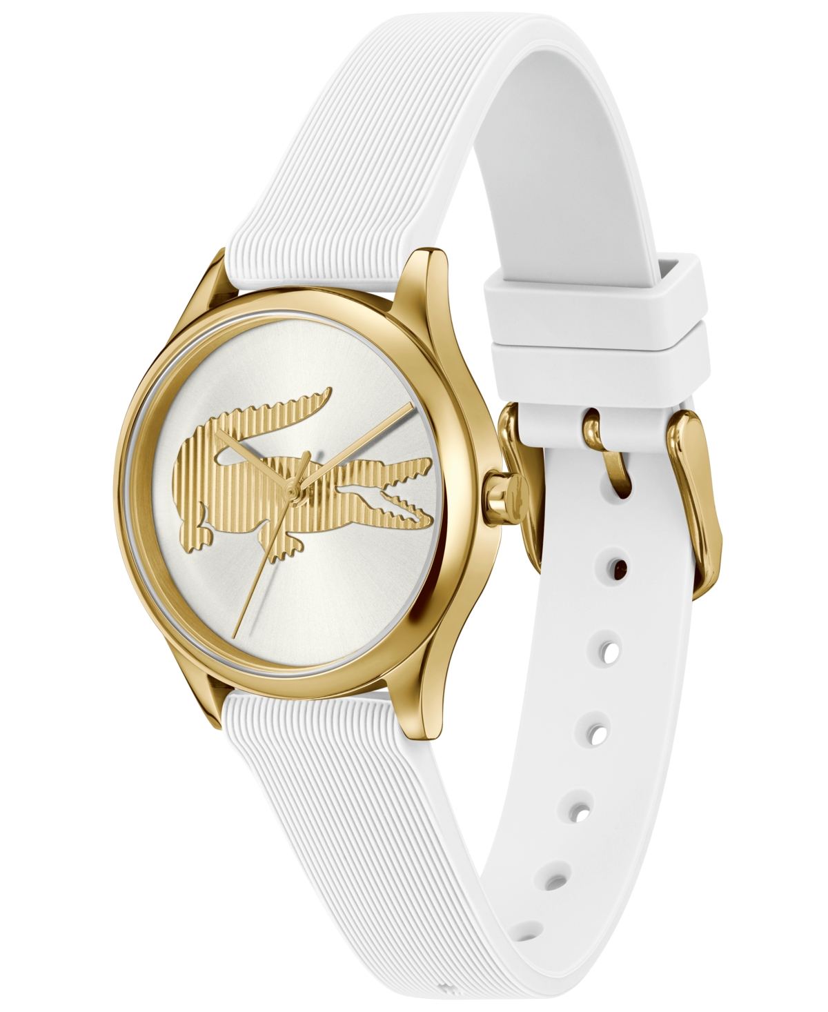 Lacoste Women's Crocodelle White Silicone Strap Watch, 30mm In White