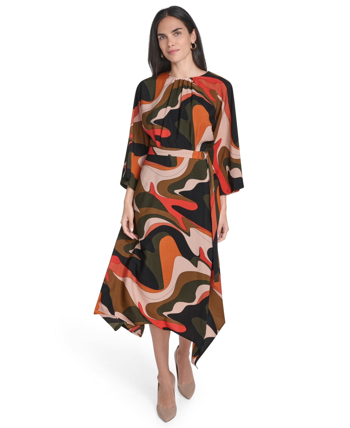 Jessica Howard Women's Dolman Sleeve Crewneck Dress In Multi