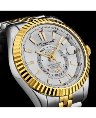 Datemaster II Men s Swiss Automatic 42mm Two-Tone Stainless Steel Watch, Silver Dial, Fluted Bezel, Day & Date, 100M Water Resistant