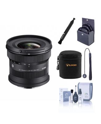 10-18mm f/2.8 DC DN Contemporary Lens for L Mount, Bundle with 67mm Filter Kit, Soft Lens Case, Lens Case, Lens Cleaner, Lens Cap Tether