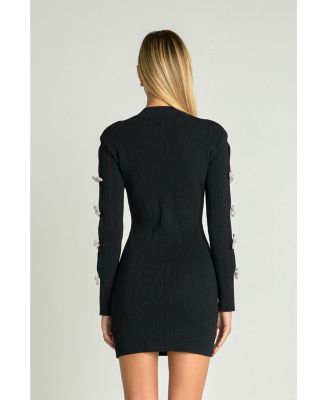 Women's Rhinestone Bow Knit Dress