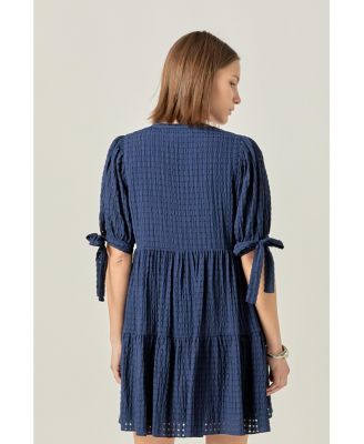 Women's Gingham Tiered Mini Dress