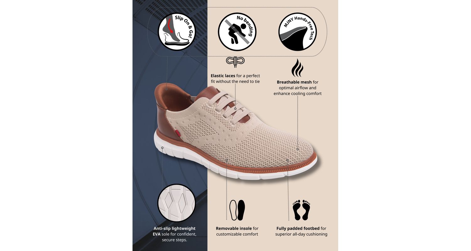 Charles Ave Mens Hands-Free Slip On Technology Lightweight Mesh Oxfords