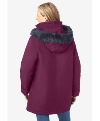 Plus Size Faux Fur Down Parka Coat