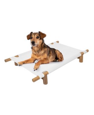 Chester Modern Minimalist Wood Frame Elevated Outdoor Dog Bed