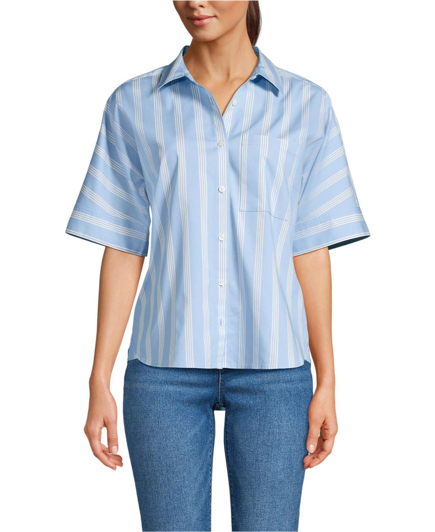 Women's Cooling Elbow Sleeve Button Front Shirt