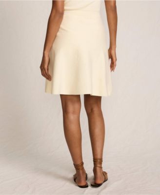 Women's Fine Gauge Cotton Sweater Above the Knee Circle Skirt