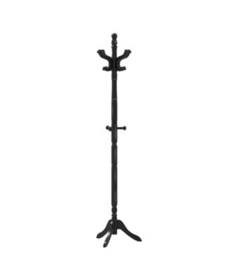 Solid Rubber Wood Coat Rack with 3 Adjustable Heights and 11 Hooks for Hallway