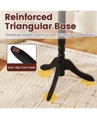 Solid Rubber Wood Coat Rack with 3 Adjustable Heights and 11 Hooks for Hallway