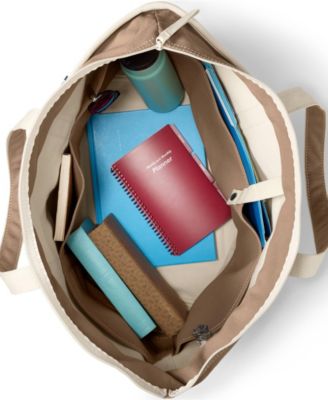 Extra Large 5 Pocket Zip Top Canvas Tote Bag