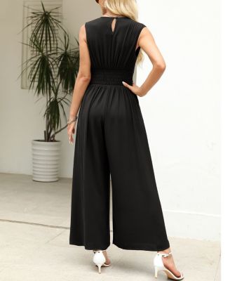 Women's Sleeveless Tie Front Jumpsuit