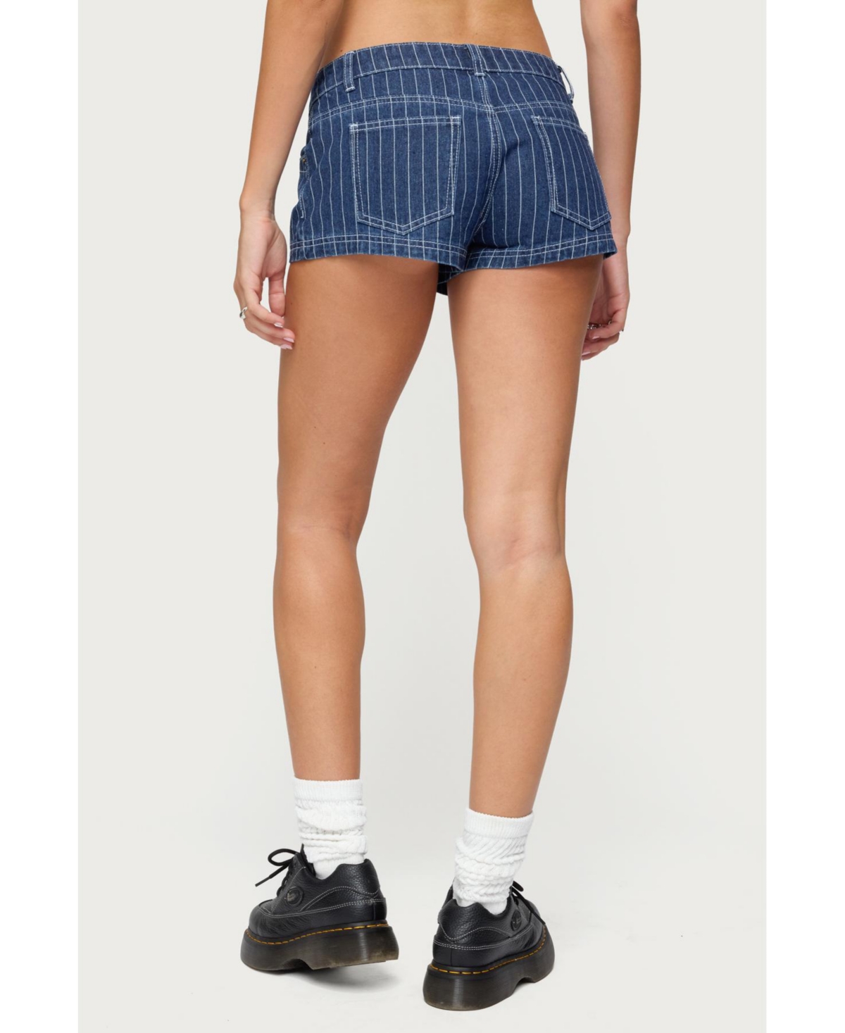 Edikted Women's Hanson Pinstripe Denim Shorts