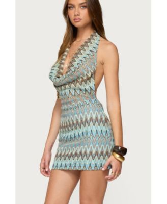 Women's Ziggy Striped Backless Knit Mini Dress