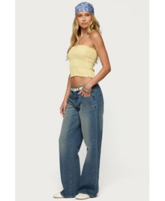 Womens Ronny Curved Stitch Low Rise Jeans