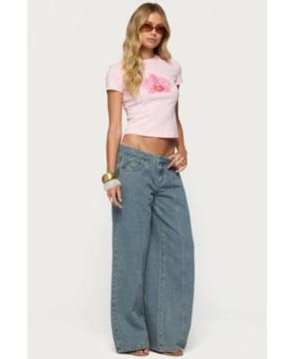 Women's Stitch & Pleat Low Rise Jeans