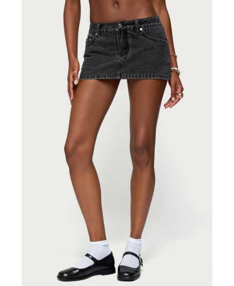 Женская юбка Edikted Camelia Denim Mini, цвет: Чёрный