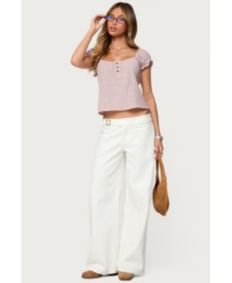 Women's Rhory Pinstripe Babydoll Top