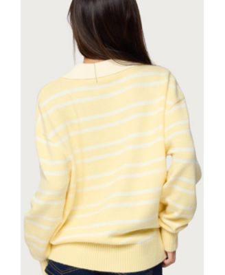 Womens Rilynn Striped Polo Sweater