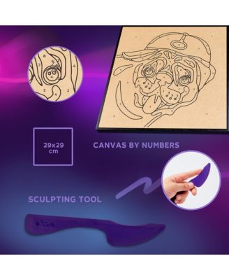 OKTO Air-Dry Clay by Numbers – 29x29 Pug Dog (11.4 x 11.4 in)