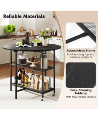 Round Outdoor Dining Table for 4 People 36 inch Acacia Wood Patio Table for Yard