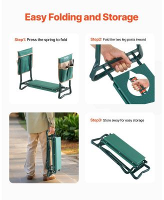 Folding Garden Kneeler and Seat with 6" EVA Cushion, Heavy Duty Garden Bench