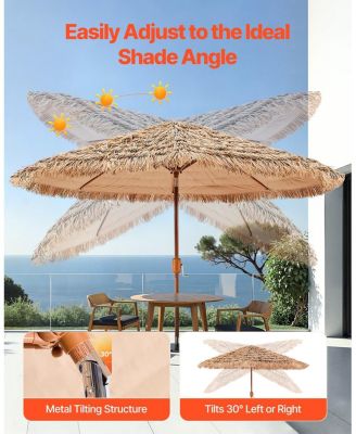 Tiki Thatched Patio Umbrella for Poolside Garden or Beach Shade