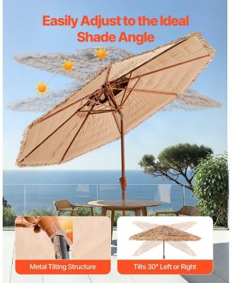 Two Tier Tiki Thatched Patio Umbrella for Pool Garden or Beach Shade