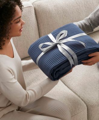 Waffle Weave Cotton Blanket, Full/Queen
