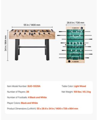 Foosball Soccer Game Table Standard Size for Indoor Home or Game Room