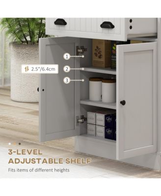 Contemporary Wooden Kitchen Storage Cabinet with Adjustable Shelves for Pantry Storage