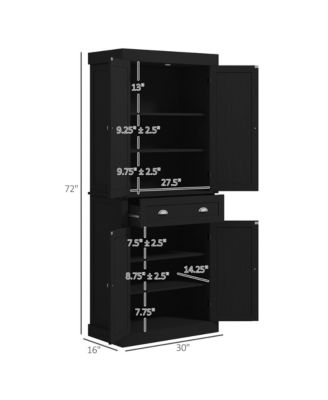 Kitchen Storage Cabinet with Doors and Shelves for Pantry and Dining Room Organization