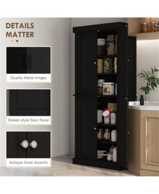 Robust Kitchen Storage Cabinet with Doors and Adjustable Shelves for Organized Pantry