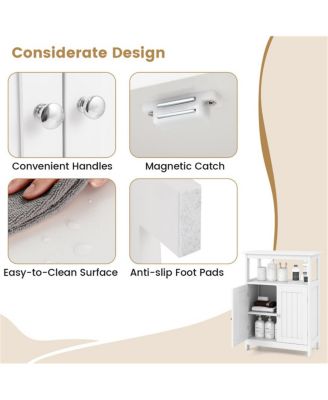 Freestanding Bathroom Floor Cabinet Storage Organizer