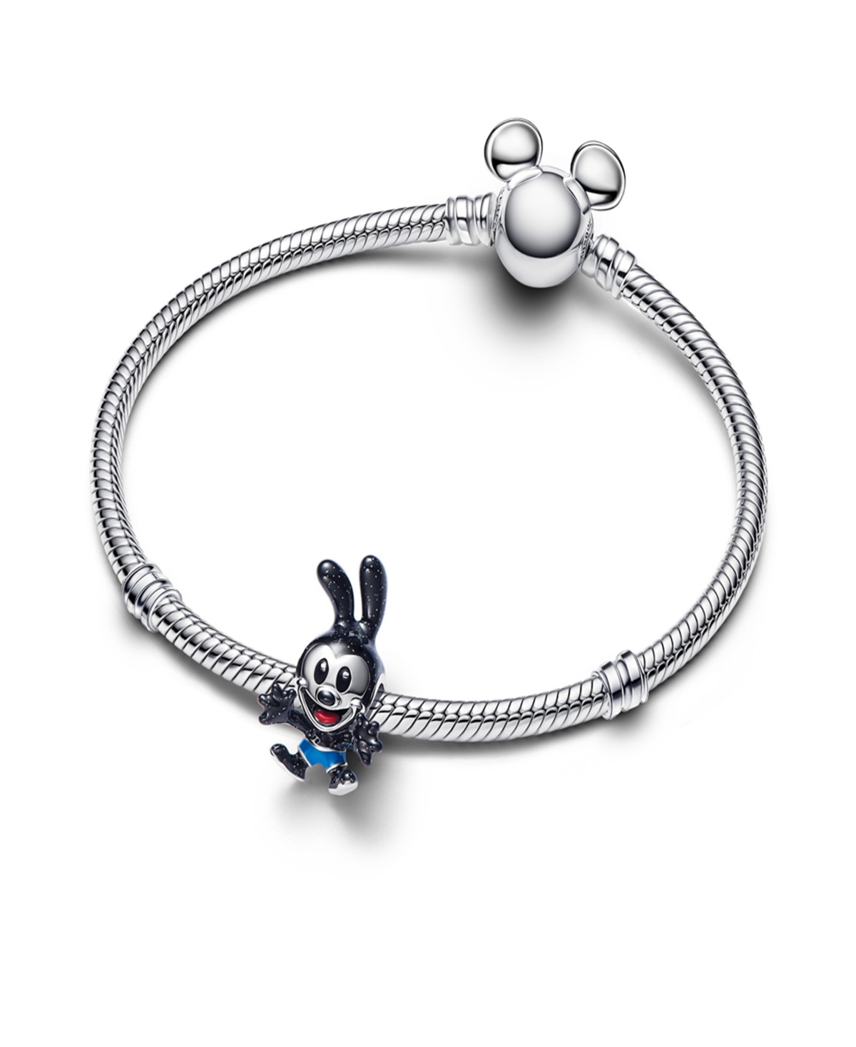 Pandora Sterling Silver Disney Oswald The Lucky Rabbit Charms In Black