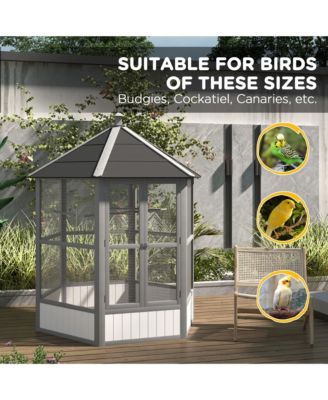 69" Large Wooden Hexagonal with Cove Roof, Light