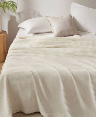 Waffle Weave Cotton Blanket, Twin