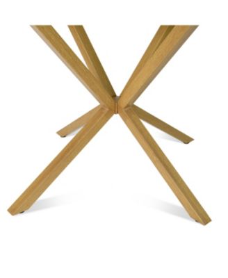 Round Glass Dining Table with 4 Rattan-Inspired Chairs,Dining Set