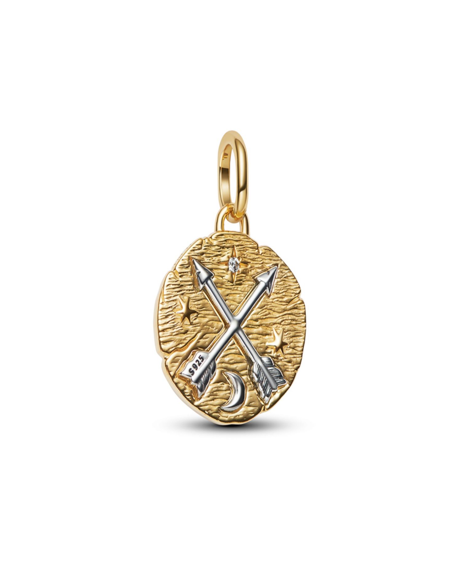 Two Tone Crossing Arrows Medallion Charms
