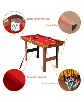 48'' Mini Table Top Pool Table Game Billiard Set Cues Balls Gift Indoor Sports