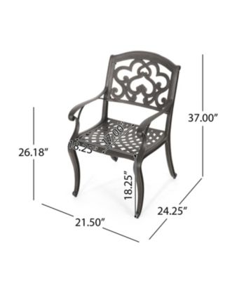 Austin Cast Aluminum Dining Chairs Set of 2 Rust-Resistant Patio Seating