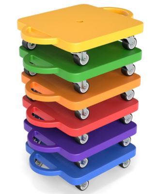 4/6-Piece Kids Sitting Scooter Set with Handles and Non-marring Universal Casters