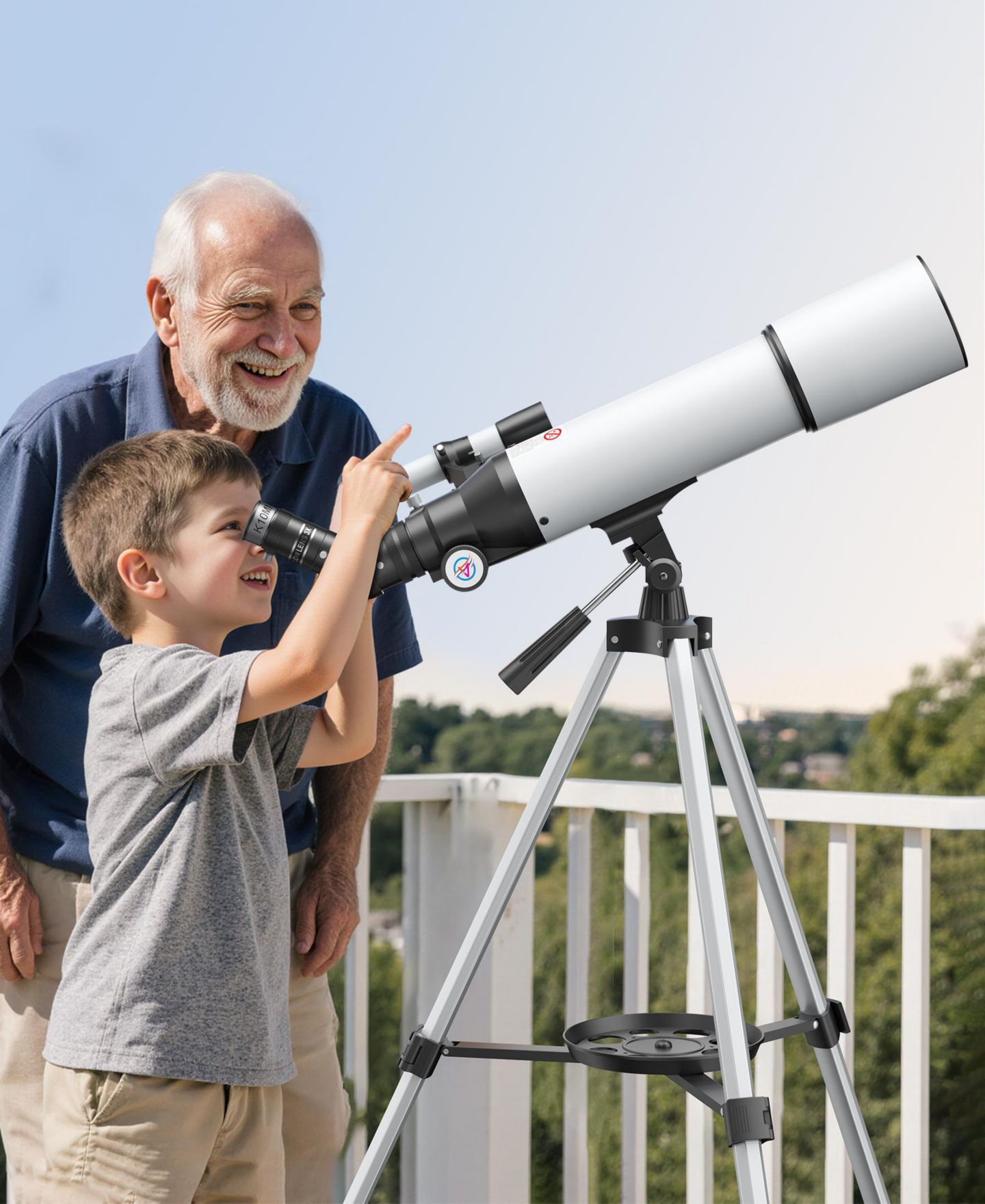 Детские игрушки SUGIFT 80mm Refractor Telescope with Phone Adapter Astronomy Science Kit, Ages 8+, цвет: Белый — фото 9