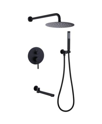 Single-Handle 3-Spray Round High Pressure Tub and Shower Faucet in Brushed Nickel (Valve Included)