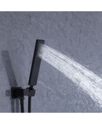 Waterfall Spout Single Handle 3-Spray Square High Pressure Tub and Shower Faucet in (Valve Included