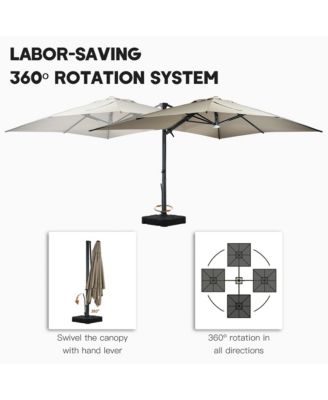 10x13 ft. 360° Rotation Cantilever Patio Umbrella with BaseandBT