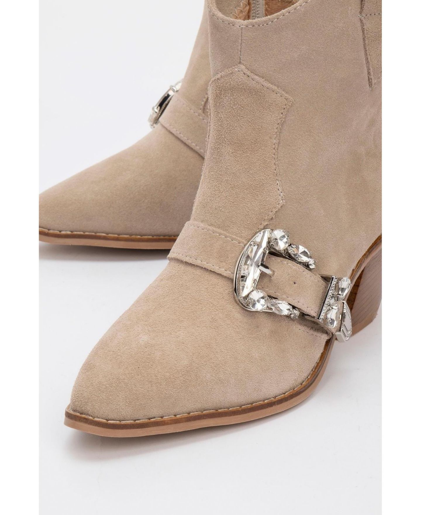 Женские ботинки Forever & Always Shoes Any Leather Buckle Boot (Women), цвет: Бежевый кожаный — фото 2