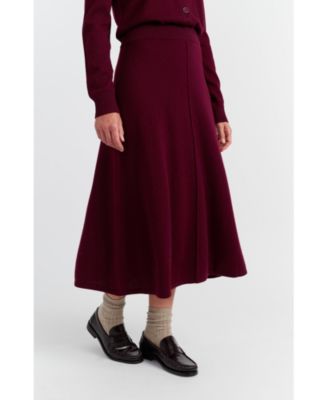 Women's Wool Cashmere Midi Skirt