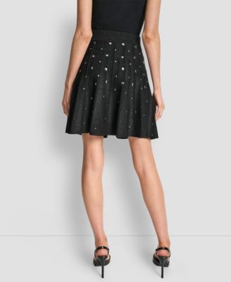 Women's Studded Sweater Mini Skirt