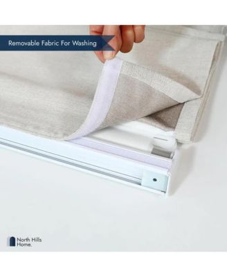 Cordless Chenille Velvet Blackout Roman Shade 23x64" Slate Blue