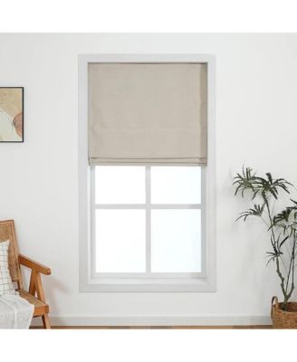 Cordless Chenille Velvet Blackout Roman Shade 36x64" Slate Blue